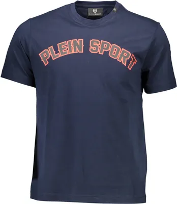 Produktbild von Herren Kurzarmshirt in Blau mit Druck und Kontrastdetails