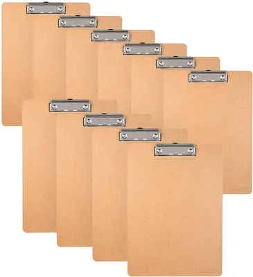 Produktbild von Original Falken 10er Pack Vegan-Klemmbrett Pure Nature. Hergestellt in Deutschland. DIN A4 Braun Ideal für Inventur und Lagerwirtschaft