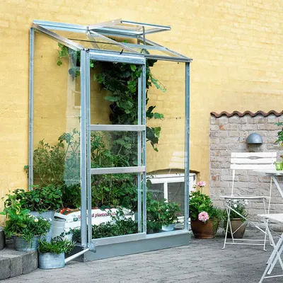 Produktbild von Halls Wandgewächshaus Altan Gewächshaus aus Metall in Schwarz, Anzuchthaus mit 3 mm Wandstärke Treibhaus