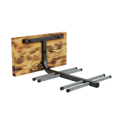 Obrázok produktu pre Držiak na lyže Nástenný držiak na 4 páry oceľových drevených lyží Háková lišta 37 cm N4 9974