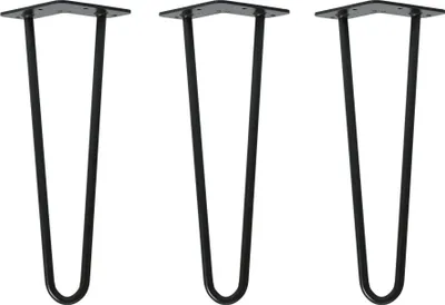 Immagine prodotto di Natural Goods Berlin Gambe HAIRPIN, gambe a forcina, gambe per mobili, gambe per tavoli, nero, 35 cm, 2 montanti, 3 pezzi
