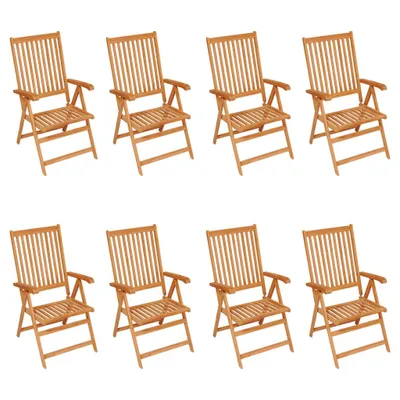 Produktbild von vidaXL Verstellbare Gartenstühle mit Auflagen 8 Stk. Massivholz Teak