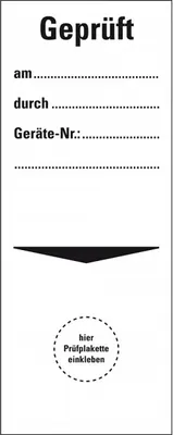 Produktbild von Dreifke® Aufkleber I Grundetikett  am...durch...Geräte-Nr., Folie, sel...