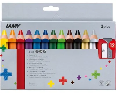 Produktbild von LAMY 3-in-1 Buntstifte 3plus 12er Kartonetui