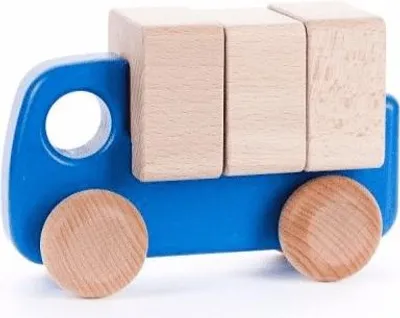 Image de Camion en bois Bajo avec briques - Jouets éducatifs pour enfants