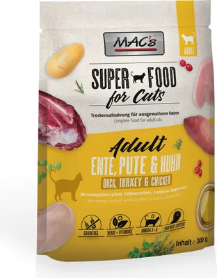 Obrázok produktu pre MAC's 80524, Dospelý, Akékoľvek plemeno, Kuracie mäso, Kačka, Turecko, 300 g, Bez obilnín