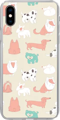 Produktbild von MuchoWow® Handyhülle Schutzhülle Hülle für Telefoonhoesje iPhone Xs Muster - Hund - Welpe - Jungen - Mädchen - Kinder - Kinder Silikon Softcase Handy Hülle - Handytasche