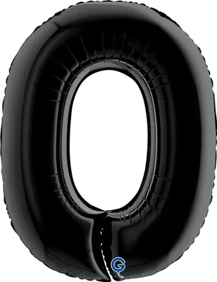 Produktbild von Riesenzahl Folienballon 40"/102cm | Schwarz Zahl: 0