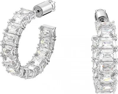 Immagine prodotto di Orecchini a cerchio Swarovski Millenia 5612673, zirconi Swarovski a forma di ottagono, bianchi, rodiati