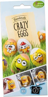 Immagine prodotto di HEITMANN Eierfarben 1024466 12 HEITMANN Eierfarben Aufkleber Eierbanderole Crazy Eggs Ostern