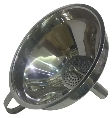 Produktbild von Trichter 13cm aus Edelstahl mit Sieb Einfüllhilfe Flaschentrichter Fülltrichter