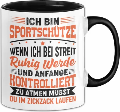Produktbild von Sportschütze Tasse Geschenk Spruch Geschenkidee Geburtstag (Schwarz)