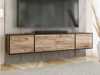 Produktbild von KierMoebel Tv Schrank ICO 4, Modern Lowboard Eiche Craft Gold 206,4x42x38,8 cm
