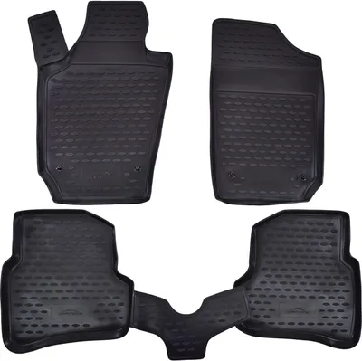 Image de 3D Tapis De Sol en Caoutchouc Exclusive Pour Seat Ibiza 2008-2017 4pcs, Bord Haut, Noir, Antidérapant, Toutes Saisons