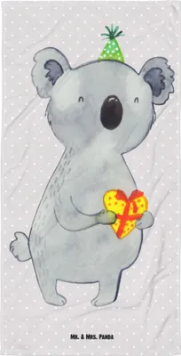 Produktbild von Mr. & Mrs. Panda Handtuch Koala Geschenk - Grau Pastell - Geburtstag, Party, Badehandtuch, Duschhandtuch, Strandlaken, Badelaken, Strandtuch