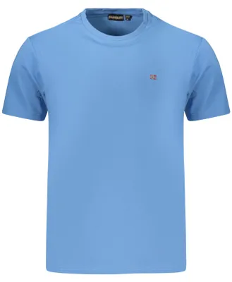 Produktbild von Herren Kurzarm T-Shirt Blau mit Stickerei und Logo – Regular Fit