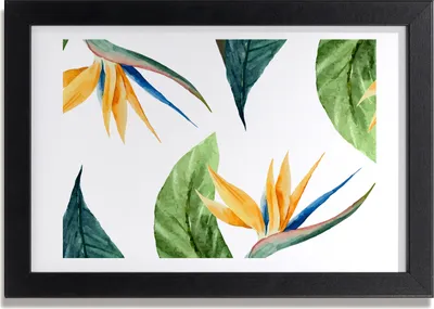 Produktbild von Bild 30x20 MDF-Rahmen, Wandkunst tropische Blumen