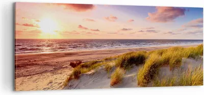 Produktbild von Bild auf Leinwand - Leinwandbild - Meer Strand Düne - 100x40cm - Wand Bild - Wanddeko - Wandbilder - Leinwanddruck - Bilder - Kunstdruck - Wanddekoration - Leinwand bilder - Wandkunst - AB100x40-3540