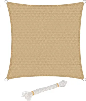 Produktbild von Sonnensegel - Rechteck 2 x 4 m - UV-Schutz - Atmungsaktives HDPE - Für Terrasse, Garten, Camping, Pool - Hellgelb (Sand)