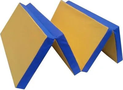 Produktbild von NiroSport Turnmatte Klappbar 200 x 100 x 8 cm Gelb/Blau Klappmatte Weichbodenmatte Gymnastikmatte Gästebett