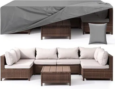 Image de Housse pour table de jardin - imperméable - grise - 1 pièce