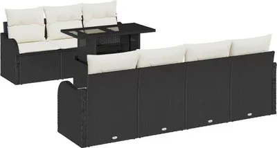 Produktbild von vidaXL Gartensofa-set 8 stk. Schwarz Poly-Rattan