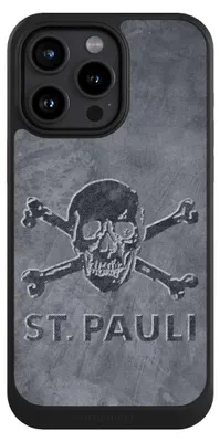 Produktbild von NIVOCASE Hülle für Apple iPhone 15 Pro Max  Handyhülle NIVOcore Case Schwarz Beton FC St. Pauli Logo