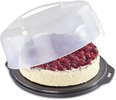 Productafbeelding van Ronde Taarttransportdoos met Deksel - 31,5 cm Diameter - Taartplateau met Indelingshulp