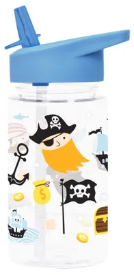 Imagen del producto de Botella para niños de la marca Little Lovely Company, 450 ml, diseño de piratas, color azul