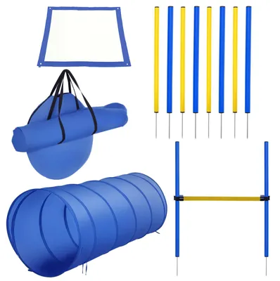 Produktbild von Agility Set Hunde, 4 teiliges Agility Ausrüstung mit Hundetunnel, für Hundesport & Garten