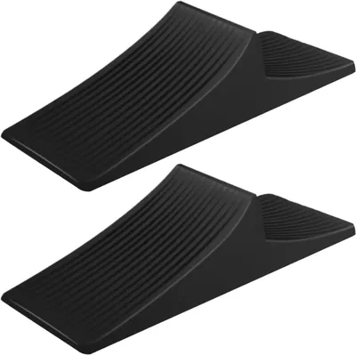 Imagen del producto de Topes para puertas, tipo cuña, de goma, 2 unidades, antideslizantes, aptos para todo tipo de suelos, ideales para puertas pesadas