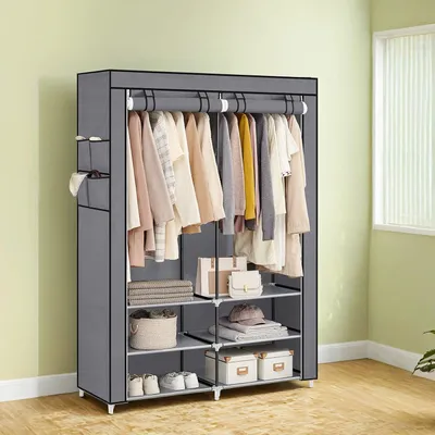 Produktbild von Stoffschrank mit Stahlrahmen – 45 x 127 x 176 cm
