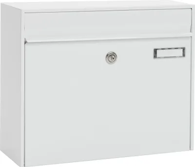 Produktbild von MEFA Briefkasten Vals 101 + Namensschild Schloss, Postkasten weiß 310x385x137 mm