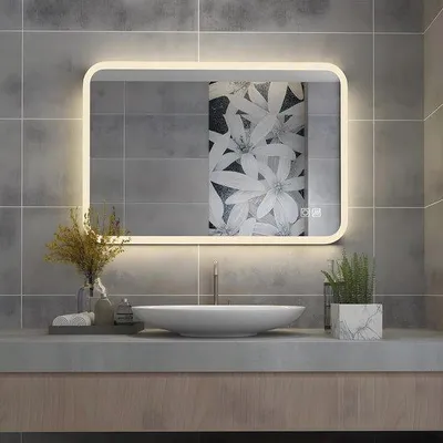 Obrázek produktu pro LED zrcadlo do koupelny 100 x 60 cm s dotykovým spínačem a ochranou proti zamlžování