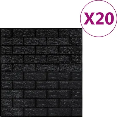 Produktbild von 3D Tapete Ziegelstein Selbstklebend 20 Stk. Schwarz