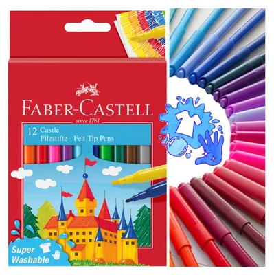 Produktbild von Faber-Castell 554201, 12 Farben, Rundspitze, Mehrfarbig, Rund, 12 Stück(e)