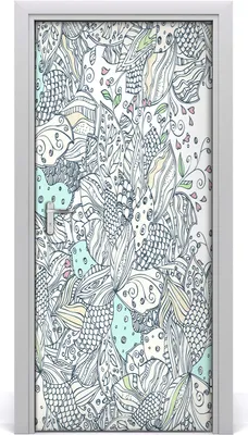 Produktbild von Tulup Türaufkleber 95x205 cm Dekorative Aufkleber Selbstklebend Wasserdichte Tapete Abnehmbar Schlafzimmer Wohnzimmer Wohnkultur - Blumenmuster