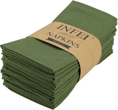 Produktbild von Stoffservietten 12 Stück, 44x44 cm, armengrün, 70% Baumwolle, für Abendessen
