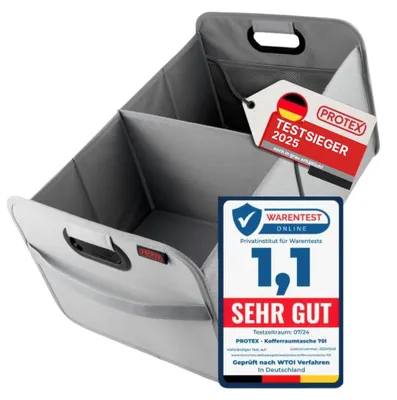Immagine prodotto di Organizer per bagagliaio - Pieghevole - 44 litri - Grigio - Oxford
