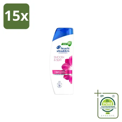 Obrázok produktu pre 15 kusov šampónu Head & Shoulders Smooth & Silky proti lupinám, objem 250 ml - veľké balenie