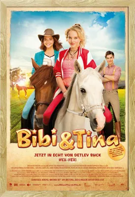 Image de Bibi & Tina - Poster - Le film + cadre interchangeable, Shinsuke® Maxi MDF hêtre, vitre acrylique