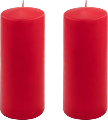 Obrázek produktu pro Sada sloupových svíček, 25 cm, Ø 10 cm, červená, 2 ks