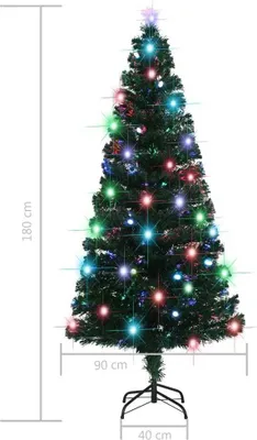Zdjęcie produktu dla vidaXL Sztuczna choinka ze stojakiem/LED 180 cm światłowodowa