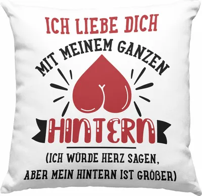 Produktbild von Trendation -  Deko-Kissen mit Füllung 40x40 für Freund Geschenk mit Sprüchen Valentinstag  Deko-Kissen mit Füllung 40x40 Spruch Liebe (Blau)