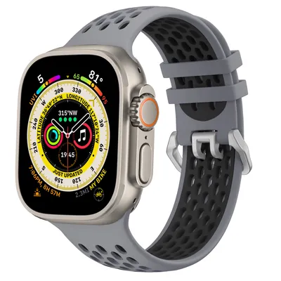 Obrázek produktu pro Sportovní řemínek na Apple Watch Cubenest šedo-černá pro velikosti 42/44/45/Ultra 49 mm.