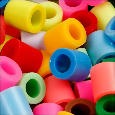 Produktbild von Nabbi-Perlen zum Aufbügeln, Größe 10 x 10 mm, Lochgröße 5,5 mm, Jumbo, zusätzliche Farben, 2450 Teile, 1 Eimer