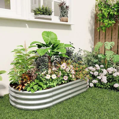 Produktbild von Hochbeet aus Metall 29 x 90 x 180 cm Rostfrei Wetterfest Oval
