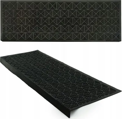 Produktbild von Rutschfester Gummi-Treppenbelag 73x24 cm schwarz