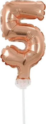 Produktbild von Kuchendeko Mini Folienballon roségold Zahl 5