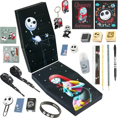 Produktbild von The Nightmare Before Christmas Adventskalender 2025 für Frauen & Teenager, Weihnachtskalender mit 24 Überraschungen, Schrein, Countdown Geschenk